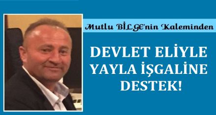 DEVLET ELİYLE YAYLA İŞGALİNE DESTEK