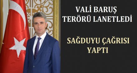 VALİ BARUŞ TERÖRÜ LANETLEDİ