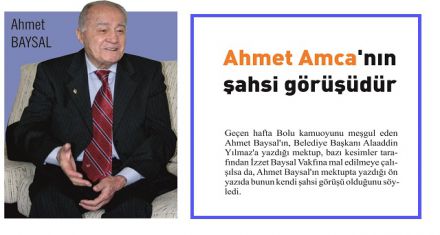 Ahmet Amca'nın şahsi görüşüdür