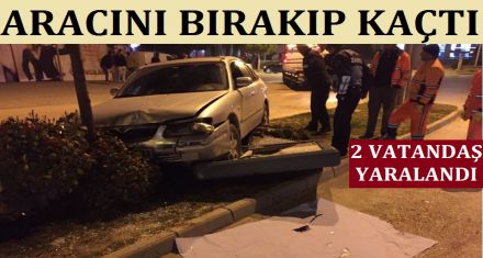YAYALARA ÇARPTI ARACI BIRAKIP KAÇTI 