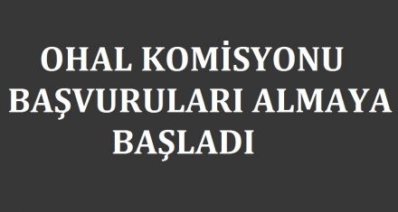 OHAL KOMİSYONU BAŞVURULARI ALMAYA BAŞLADI