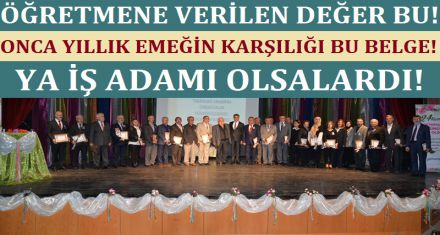 ÖĞRETMENE EMEKLİLİK HEDİYESİ BİR ÇİÇEK BİR BELGE!