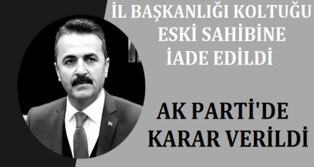 Koltuk eski sahibine iade edildi