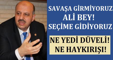 SAVAŞA GİRMİYORUZ ALİ BEY! SEÇİM BU
