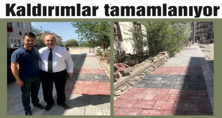 Kaldırımlar tamamlanıyor
