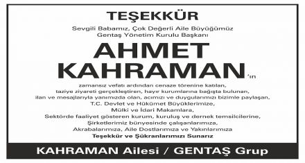 TEŞEKKÜR İLANI