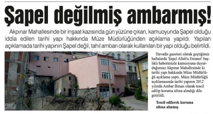 Şapel değilmiş ambarmış!