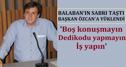 BALABAN BAŞKAN ÖZCAN'A YÜKLENDİ
