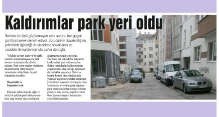 Kaldırımlar park yeri oldu