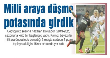 Milli araya düşme potasında girdik