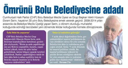 SERİN; ‘Bolu artık yaşanabilir bir il olmalı'