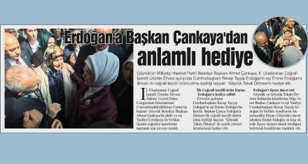 Erdoğan'a Başkan Çankaya'dan anlamlı hediye 