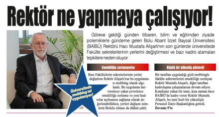 Rektör Bey ne yapmaya çalışıyor!