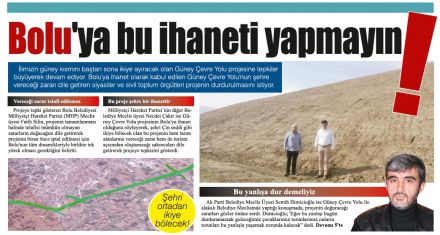 Bolu'nun kalbine bu hançeri saplamayın!