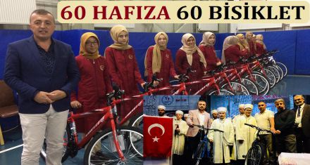 HAFIZLARA BİSİKLET HEDİYE EDİLDİ 
