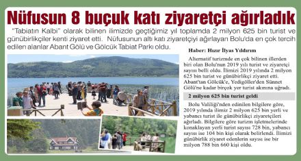 Nüfusun 8 buçuk katı ziyaretçi ağırladık