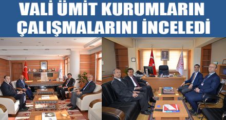 VALİ ÜMİT KURUMLARI İNCELEDİ
