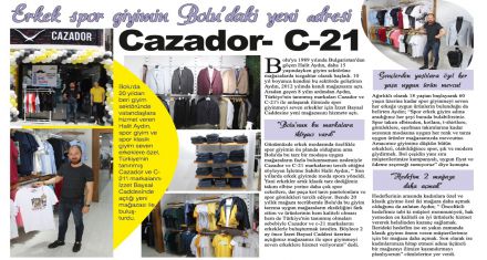 Erkek spor giyimin Bolu'da ki yeni adresi Cazador- C-21