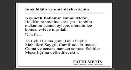 VEFAAT İLANI