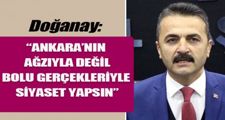 DOĞANAY: “ANKARA'NIN AĞZIYLA DEĞİL, BOLU GERÇEKLERİYLE SİYASET YAPSIN"