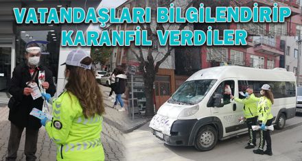 VATANDAŞLARI BİLGİLENDİRİP KARANFİL VERDİLER