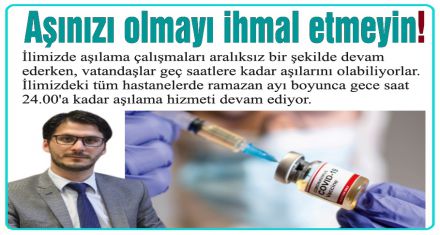 Aşınızı olmayı ihmal etmeyin!