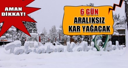 6 GÜN ARALIKSIZ KAR YAĞACAK