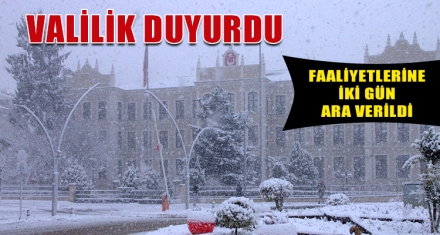 VALİLİK DUYURDU