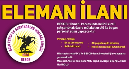 BESOB PERSONEL ALIMI YAPACAK