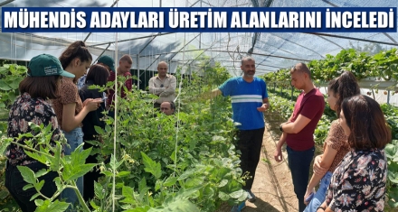 MÜHENDİS ADAYLARI ÜRETİM ALANLARINI İNCELEDİ