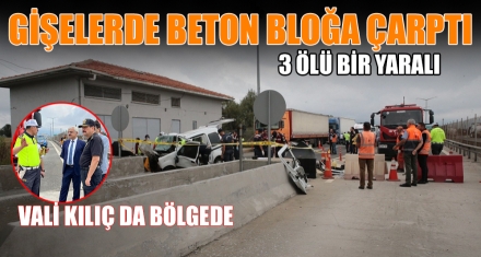 GİŞELERDE BETON BLOĞA ÇARPTI