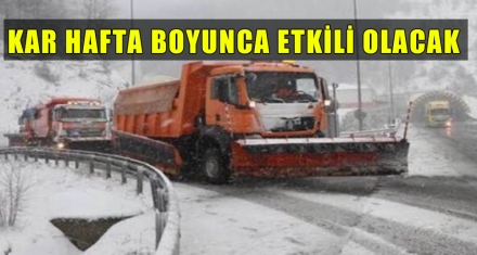KAR HAFTA BOYUNCA ETKİLİ OLACAK 
