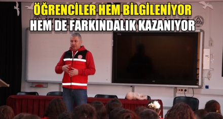 ÖĞRENCİLER HEM BİLGİLENİYOR HEM DE FARKINDALIK KAZANIYOR