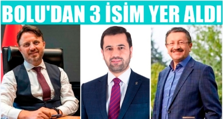 BOLU'DAN 3 İSİM YER ALDI