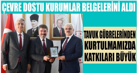 ÇEVRE DOSTU KURUMLAR SERTİFİKALARINI ALDI 
