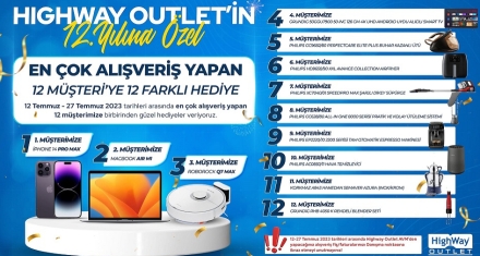 HIGHWAY'DEN 12.YILDÖNÜMÜNE ÖZEL 12 BÜYÜK HEDİYE!