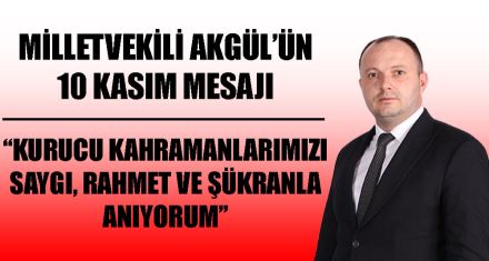 MİLLETVEKİLİ AKGÜL'ÜN 10 KASIM MESAJI