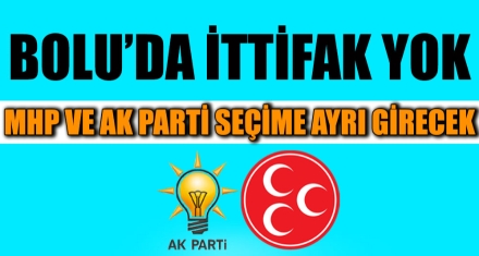 BOLU'DA İTTİFAK YOK