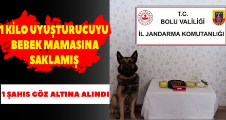 1 KİLO UYUŞTURUCUYU BEBEK MAMASINA SAKLAMIŞ 