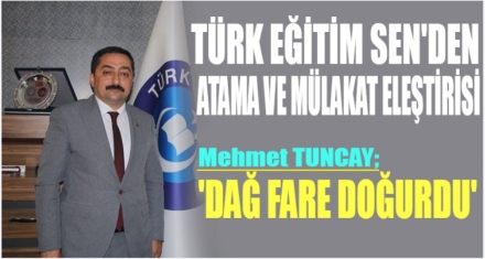 TÜRK EĞİTİM SEN'DEN ATAMA VE MÜLAKAT ELEŞTİRİSİ