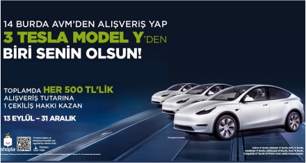 14 Burda AVM Ziyaretçilerine 3 Adet Tesla