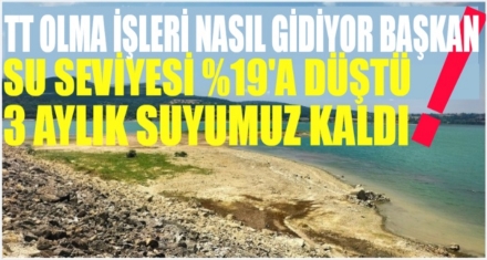 GÖLKÖY'DE SU SEVİYESİ YÜZDE 19'A İNDİ