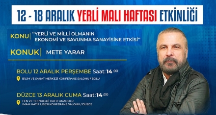 GÜVENLİK UZMANI METE YARAR 12 ARALIK'TA BOLU'DA