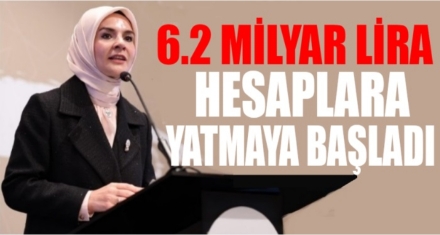 6,2 milyar lira hesaplara yatırılmaya başlandı