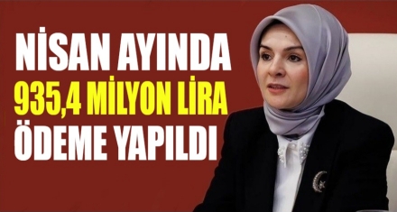 Nisan ayında 935,4 milyon lira ödeme yapıldı