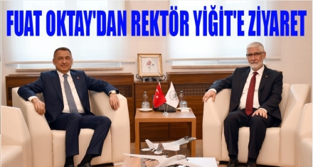 OKTAY'DAN REKTÖR YİĞİT'E ZİYARET